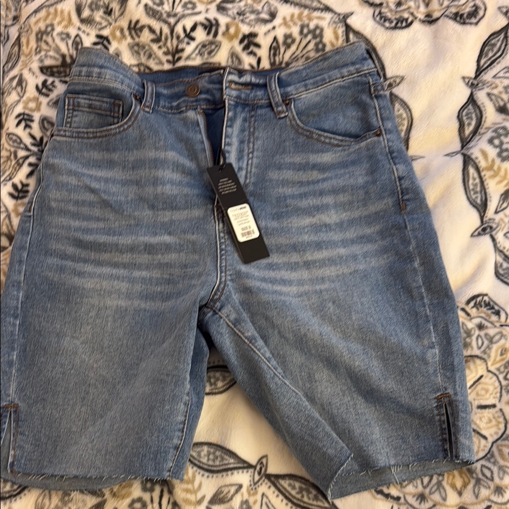Women Blue Denim Bermuda Shorts